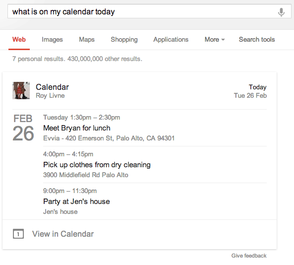 Google Calendar Events In Google Search Results