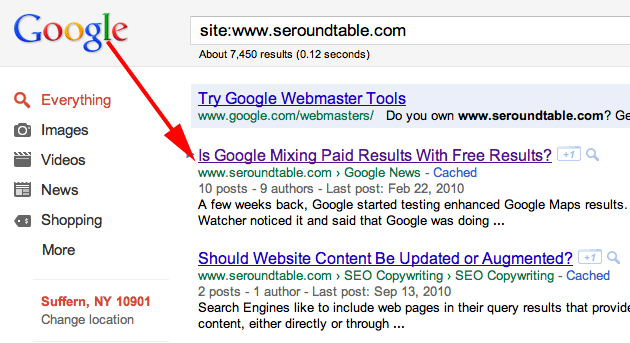 site command search