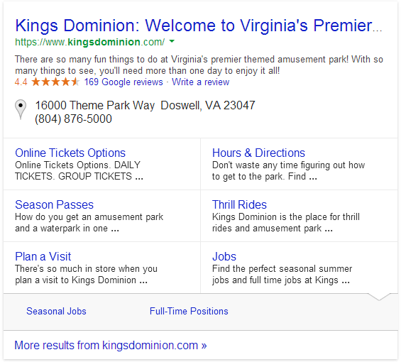 Expandable Google Sitelinks