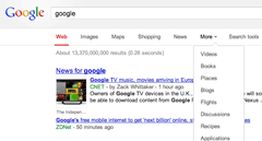 google top navigation feedback