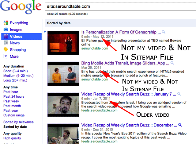 Google Video Site Command