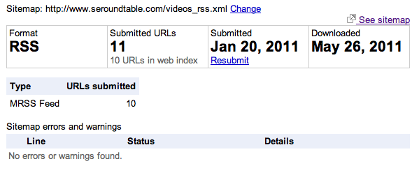 Video Sitemap Google Webmaster Tools