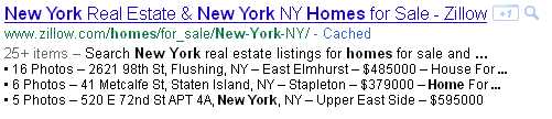 Google real estate rich snippet