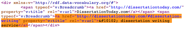 HTML code entities google sitelinks