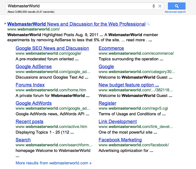 Google Sitelinks LArge