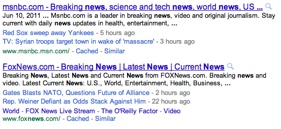Google News Snippet