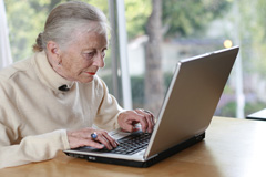 old lady using Google