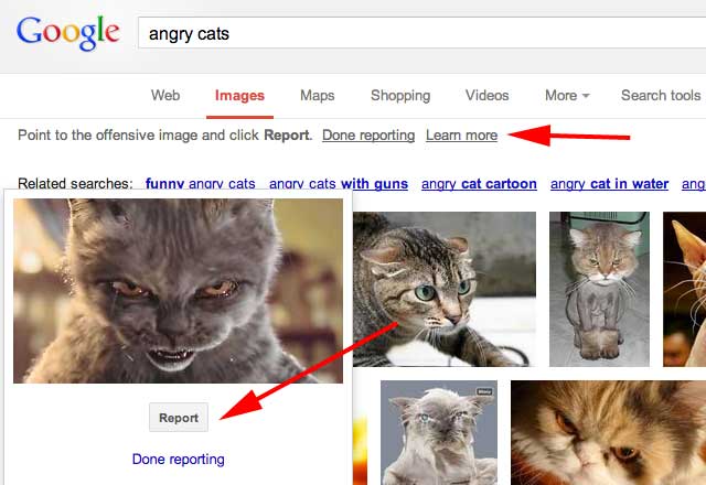 Report Offensive Images In Google