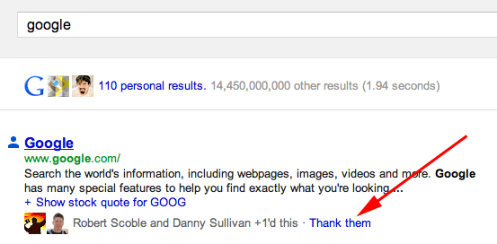 Thank You On Google+