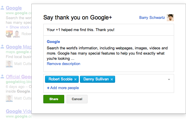 Thank You On Google+