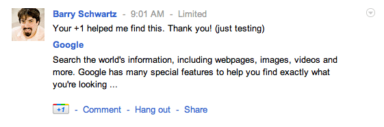 Thank You On Google+