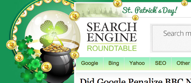 Search Engine Roundtable St. Patrick's Day Theme