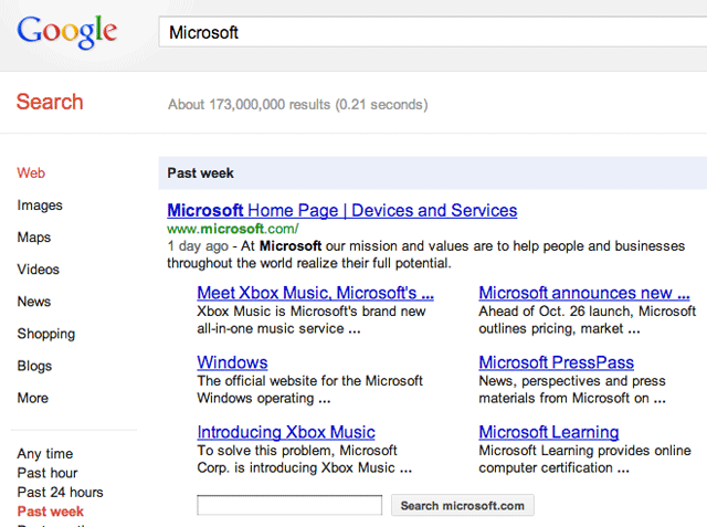 Time Based Google Sitelinks