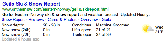 Google Weather/Snow Conditions Rich Snippets