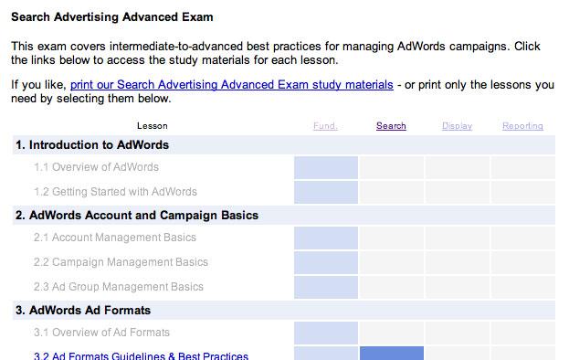 AdWords Exams