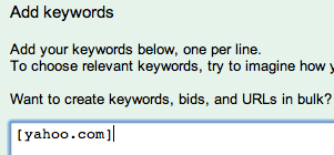 AdWords URL bidding