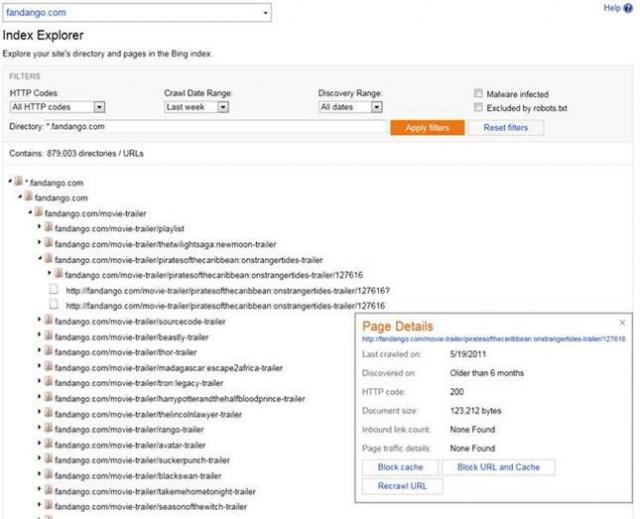Bing Index Explorer