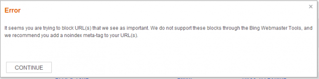 Bing Block Important URLs - click for full size