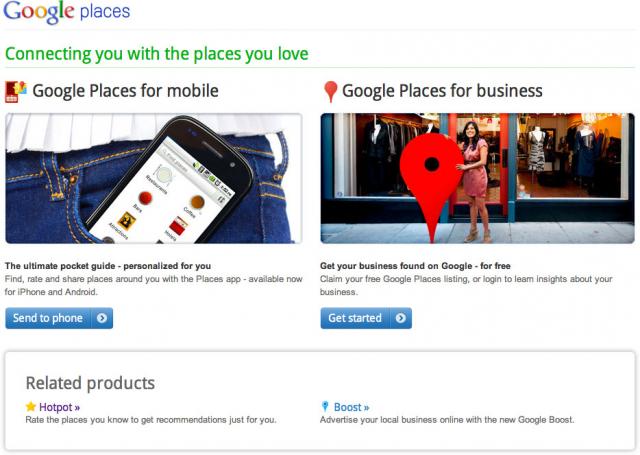 Google Places Home
