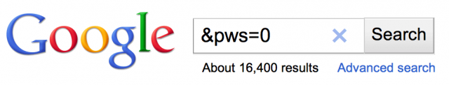 Google Personalized Results - PWS=0
