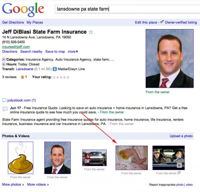 Google Places Poop Diaper Prank