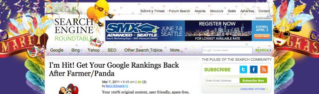 Search Engine Roundtable's Mardi Gras Theme
