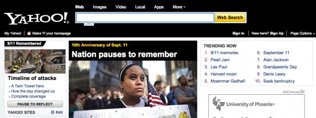 Yahoo 9/11 2011