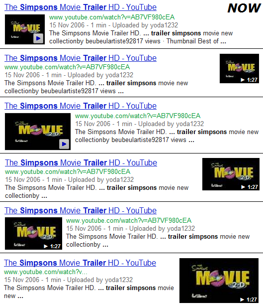 Google Video SERPs Test