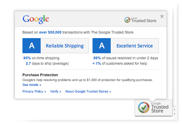 Google Trusted Store badge