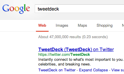 TweetDeck Google
