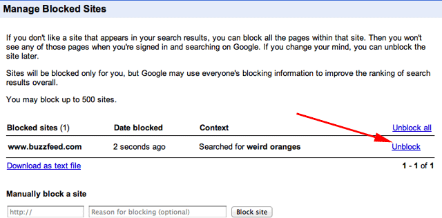 unblock Google results