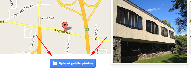 google maps upload button