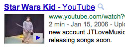 Video Results in Google