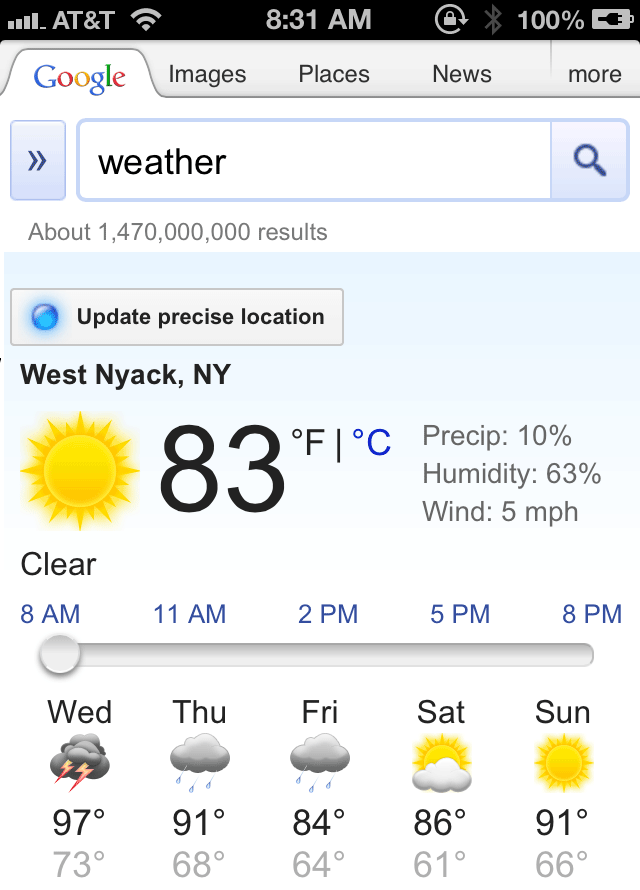 iPhone Google Weather