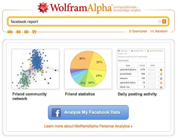 Wolfram|Alpha Facebook Analyze