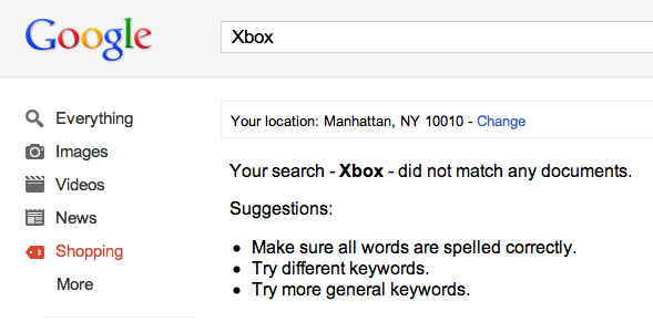 Google Product Search XBox