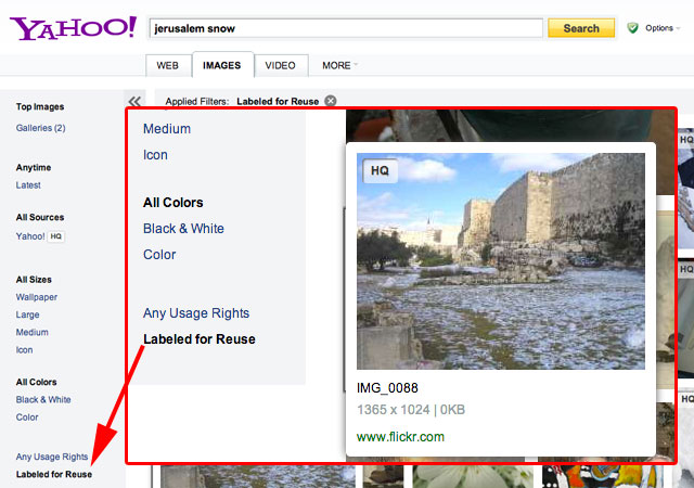 Yahoo Image Search Powered By Bing Adds Flickr Photos & Creative Commons Filter
