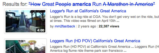 YouTube Crossed Out Search Words
