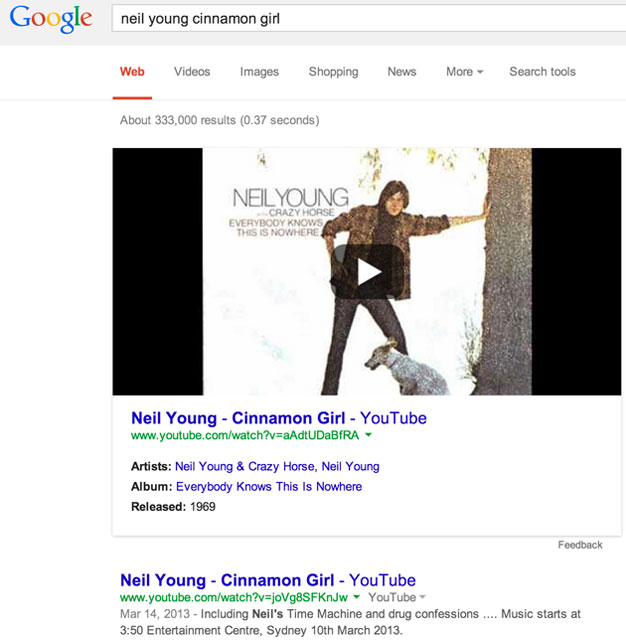 YouTube Videos Directly In Google's Search Results