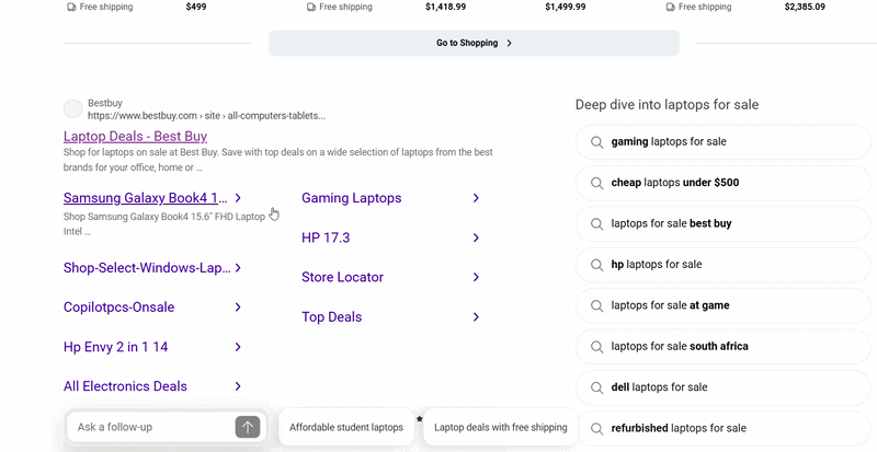 Bing Expanding Sitelinks