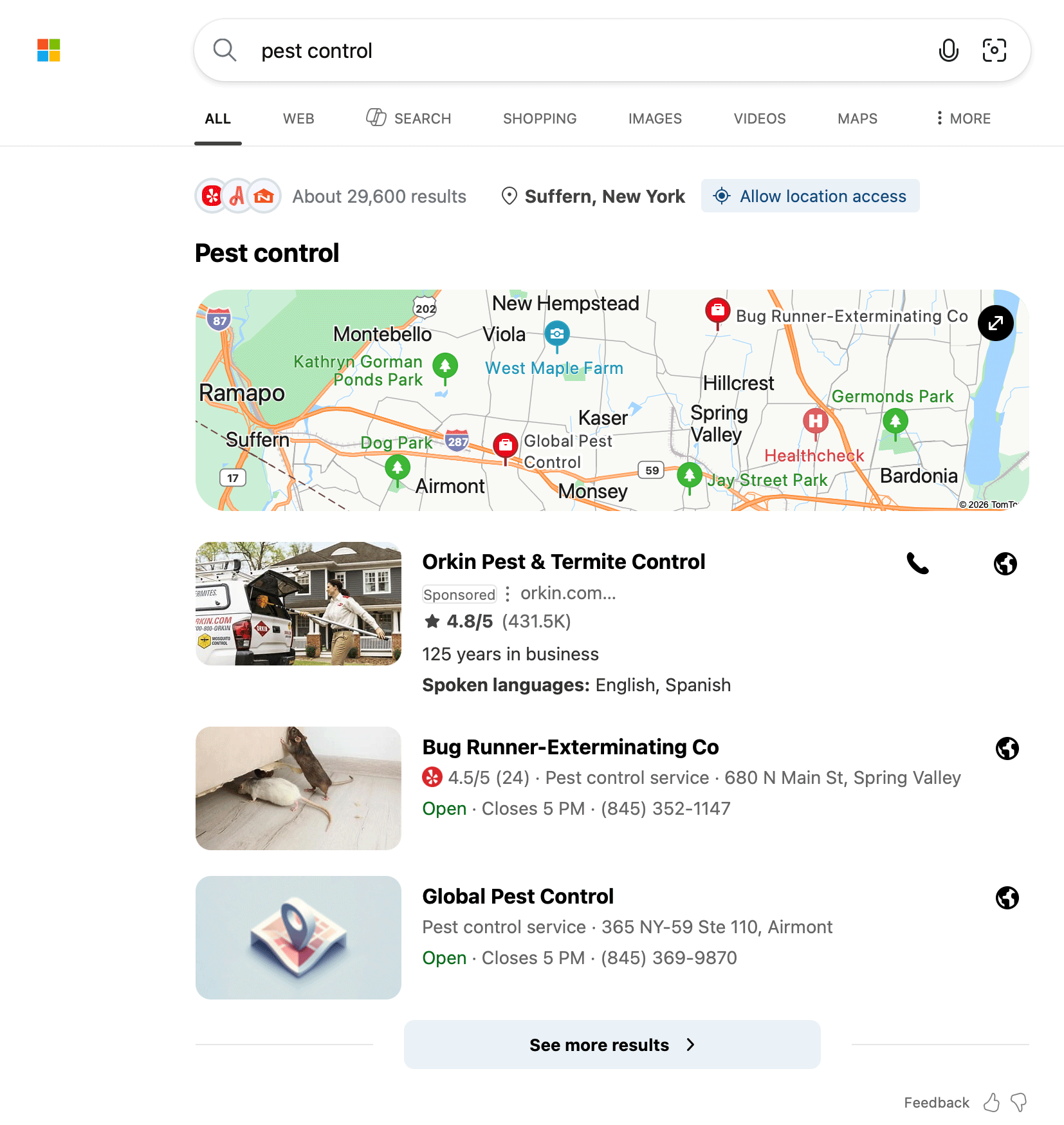 Bing Local Pack Without Borders