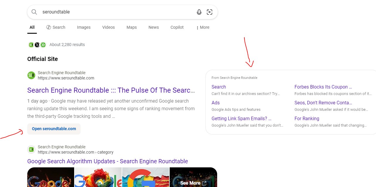 Bing Open Sitelinks