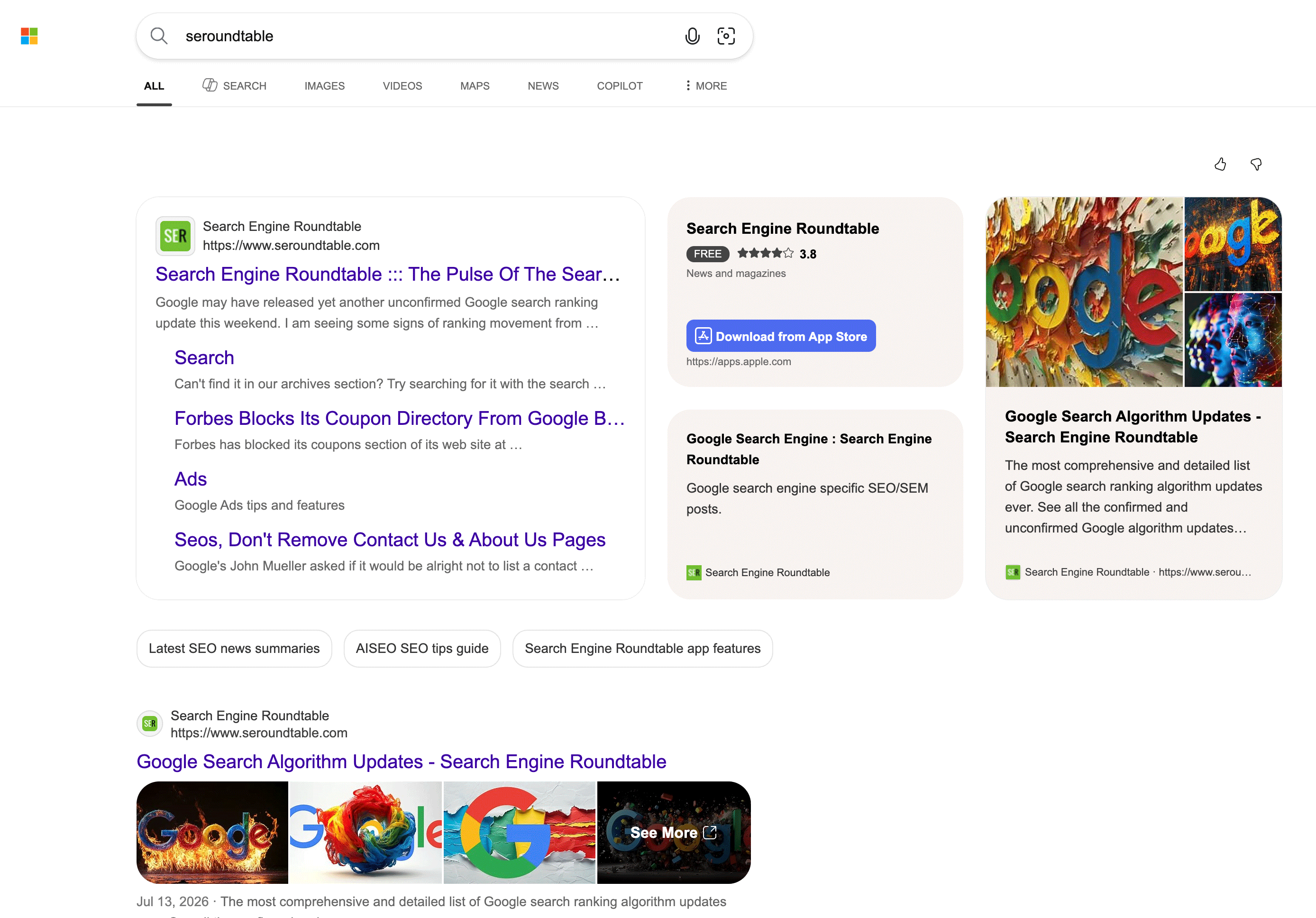 Bing Tests Open Sitelinks Button In Search