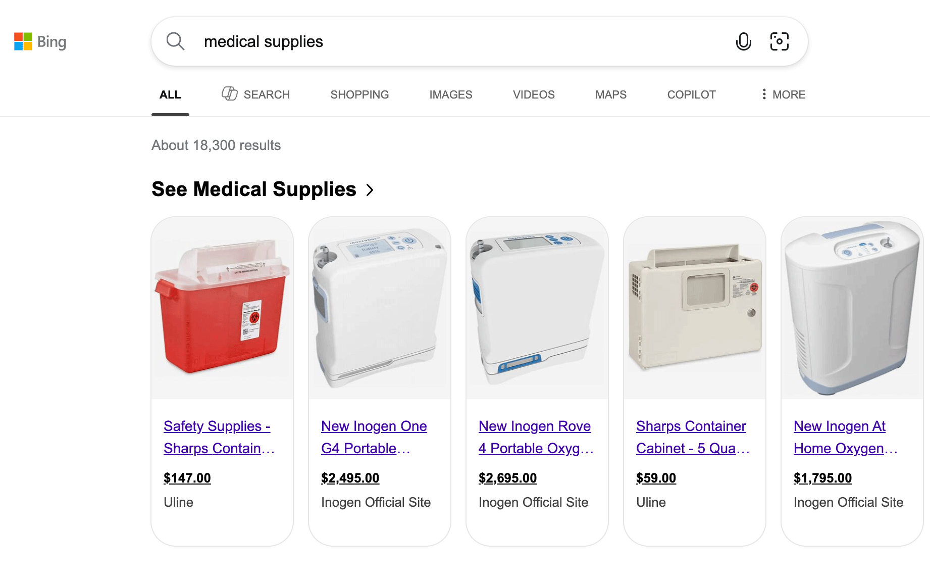 Bing Product Carousel Underline