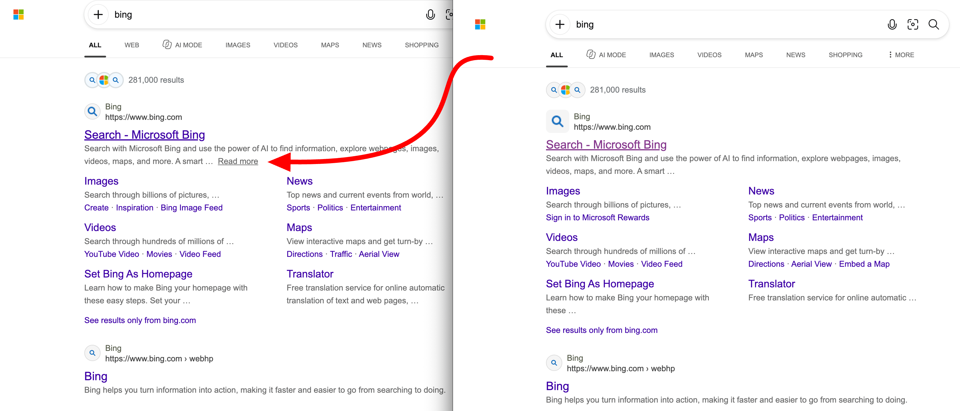 Bing Read More Link