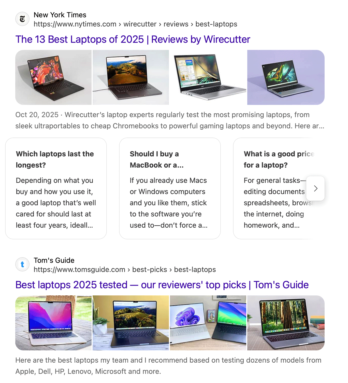 Bing Snippet Carousel Nomral