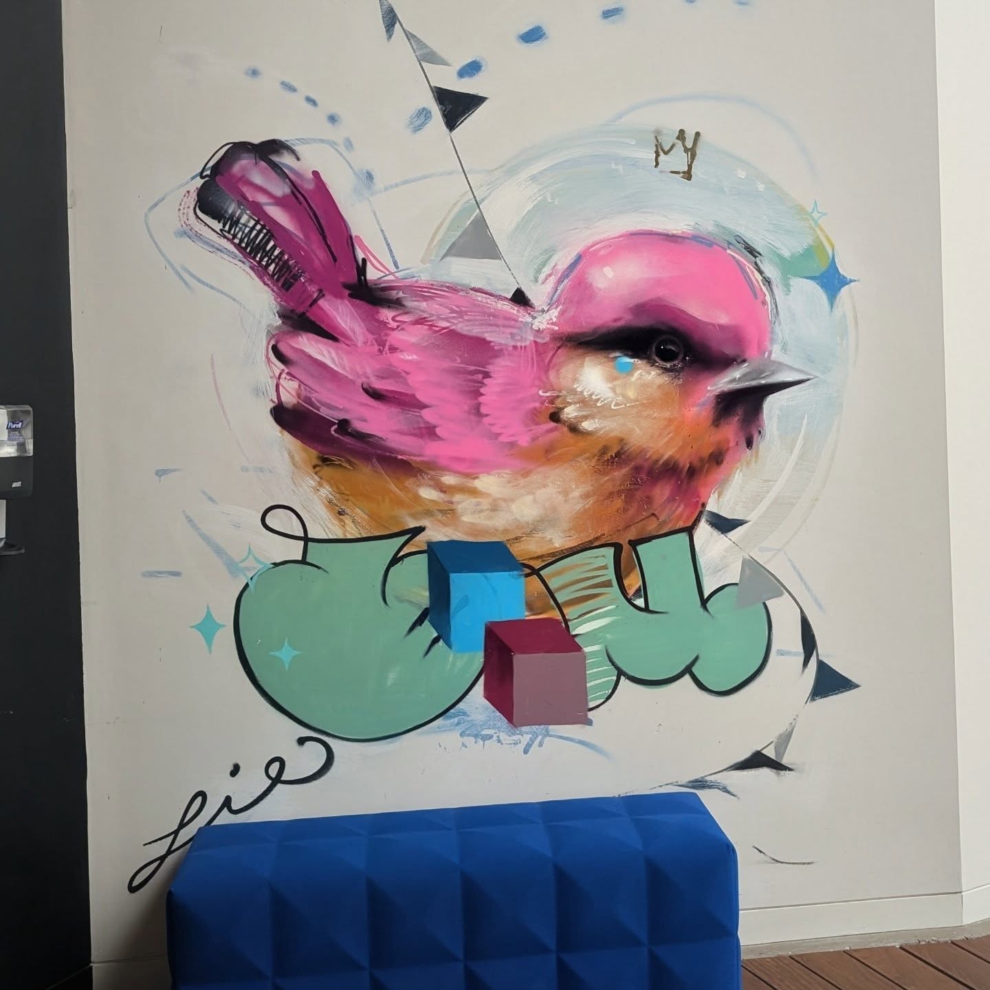 Bird Painted On Google Wall