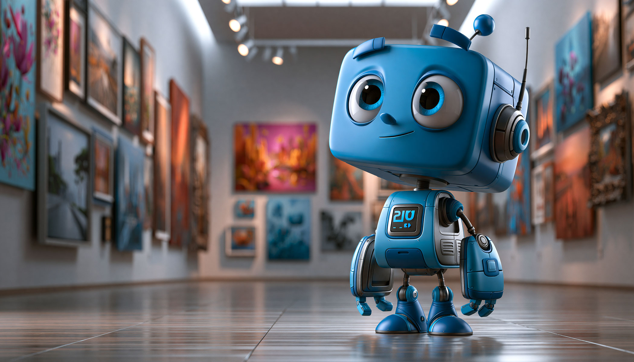 Blue Robot Art Gallery