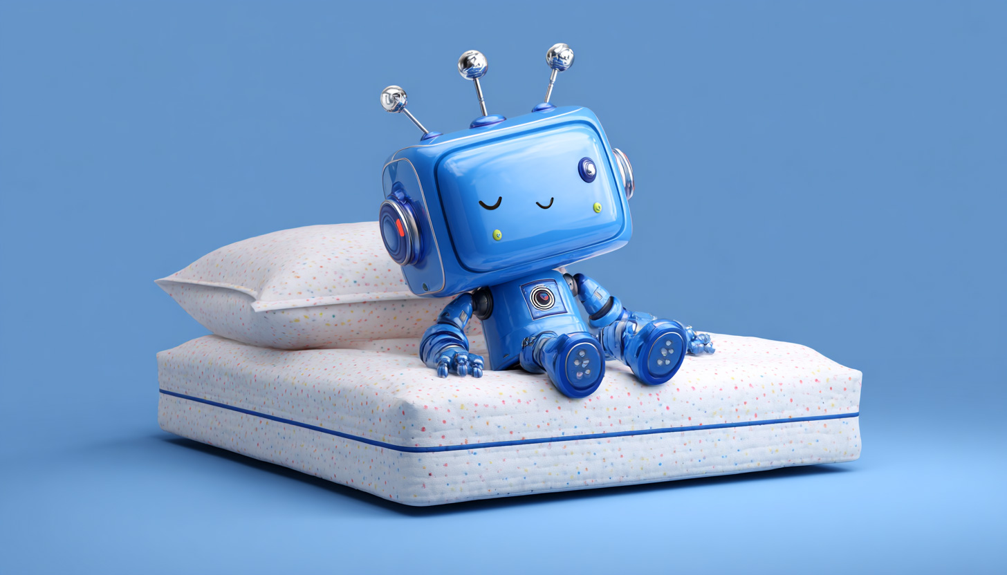Blue Robot Pillow