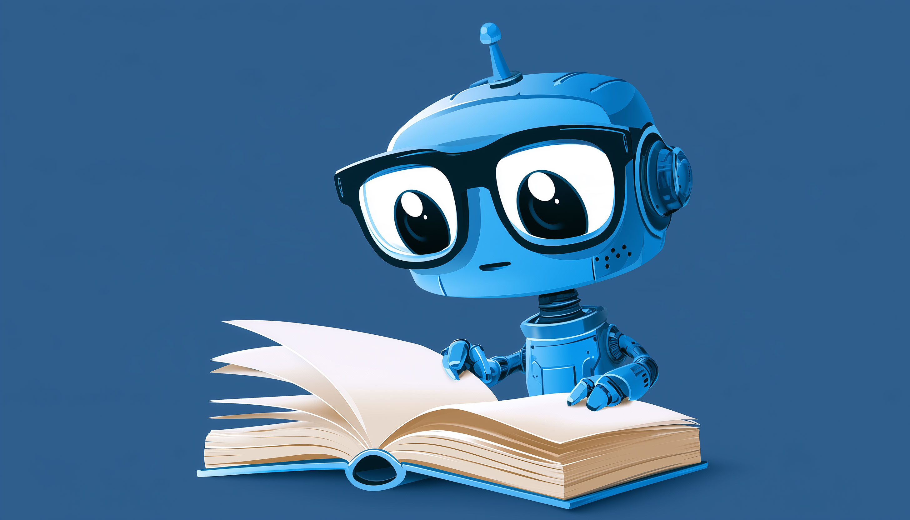 Blue Robot Reading